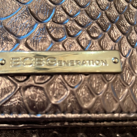 BCBG Pewter Metallic Clutch Bag - Picture 2 of 3